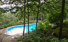 Woodland home and garden pool in Woodstock, NY