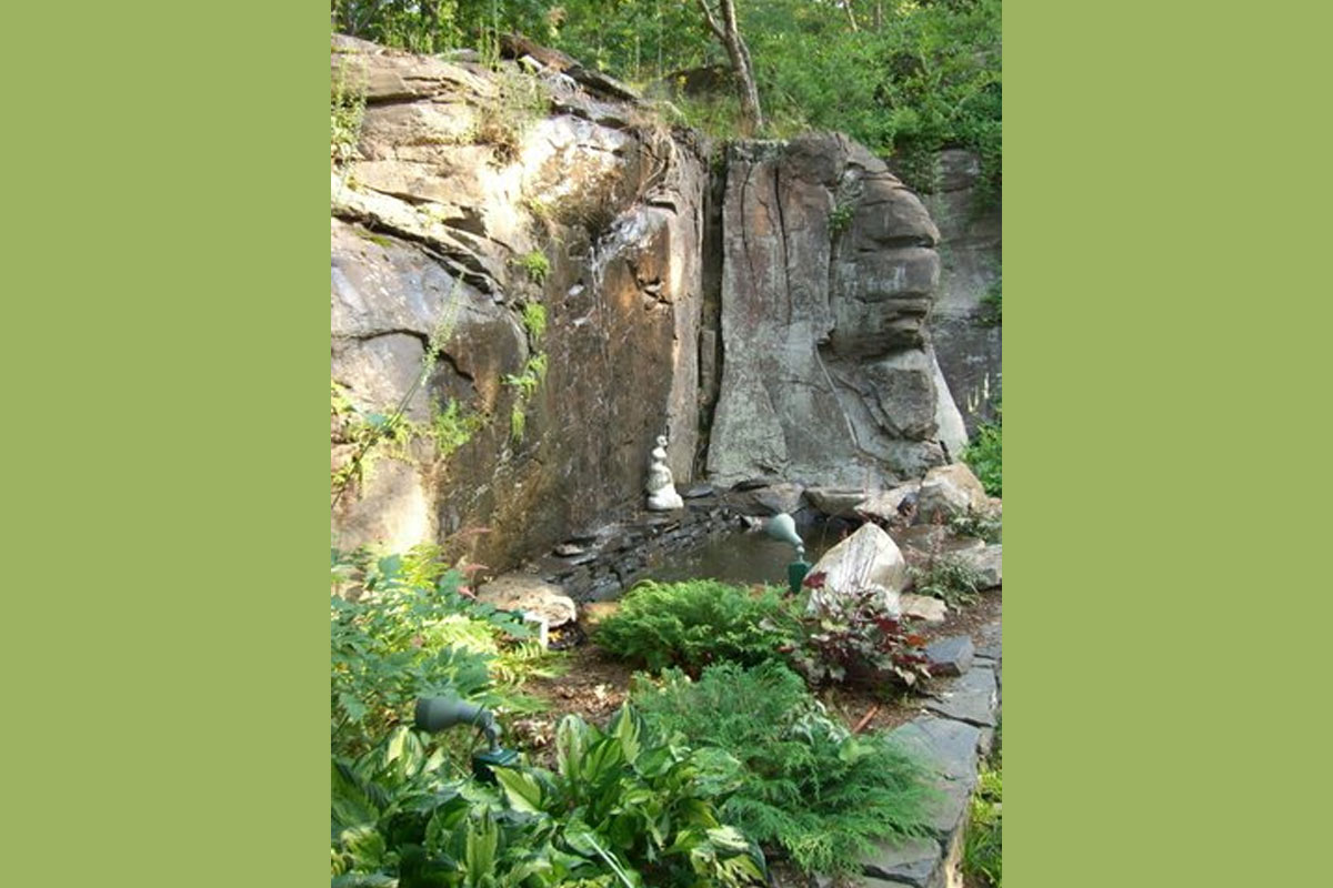 Garden Design with Waterfall and Stonework detail